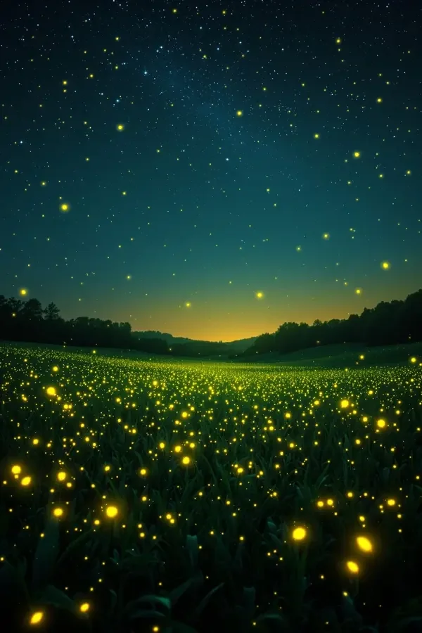 稻田里的星星海报，今日优选，自然·夜晚·纪录